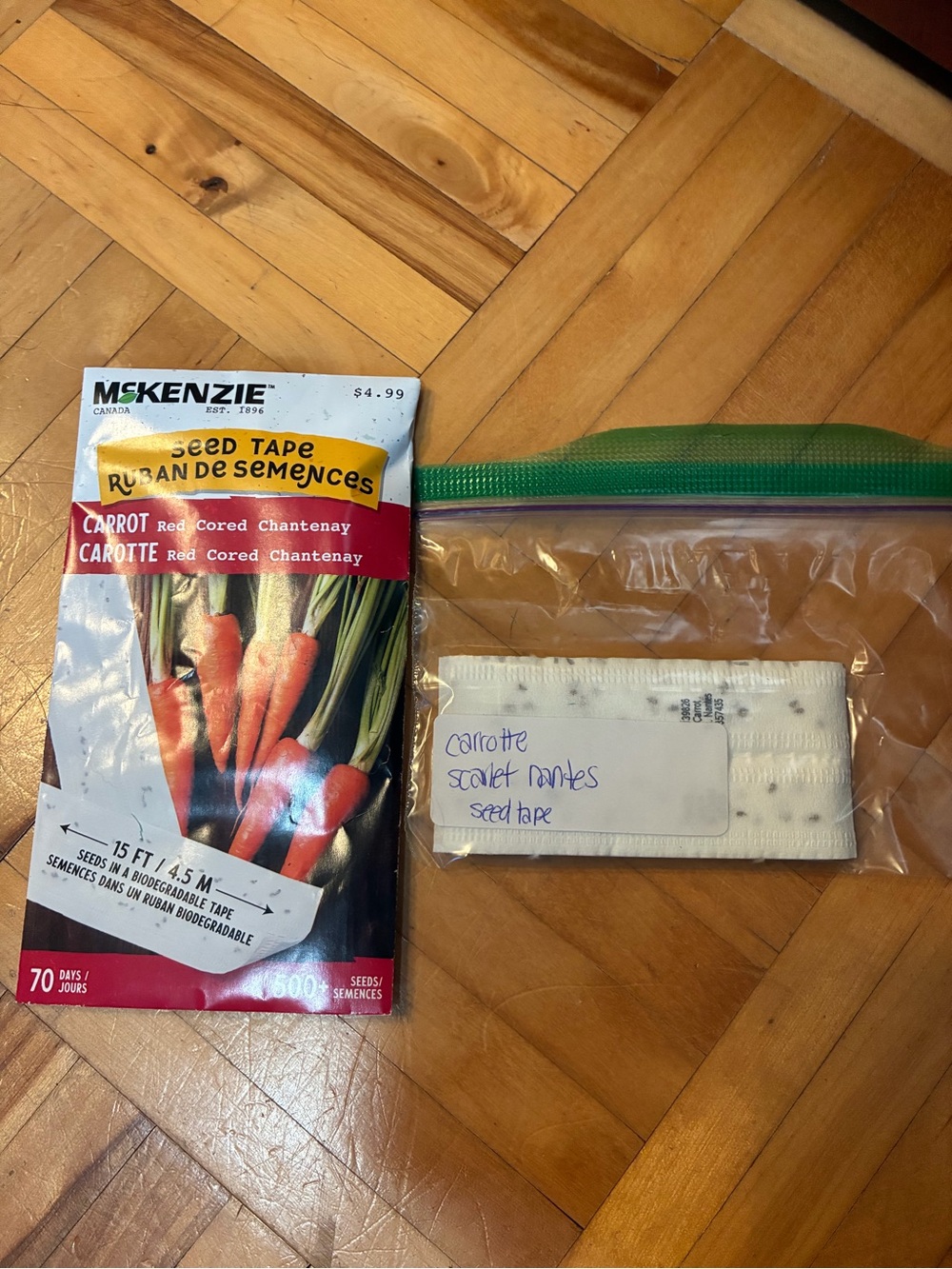 McKenzie Seed Tape - Carrot Scarlet Nantes (Red/Green)
